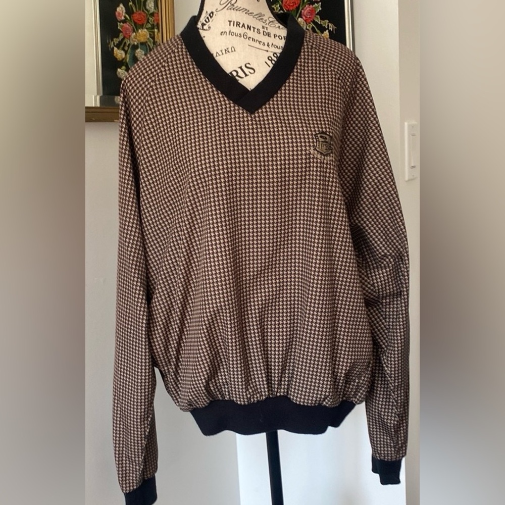 Pebble Beach Brown and Black Houndstooth pullover